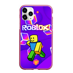 Чехол iPhone 11 Pro матовый ROBLOX КУБЫ, цвет: 3D-малиновый