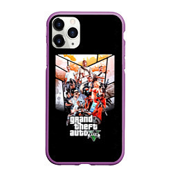 Чехол iPhone 11 Pro матовый Grand Theft Auto five, цвет: 3D-фиолетовый