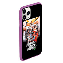 Чехол iPhone 11 Pro матовый Grand Theft Auto five, цвет: 3D-фиолетовый — фото 2