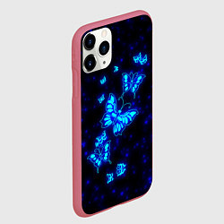 Чехол iPhone 11 Pro матовый Неоновые бабочки, цвет: 3D-малиновый — фото 2