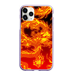 Чехол iPhone 11 Pro матовый ДРАКОН, цвет: 3D-светло-сиреневый