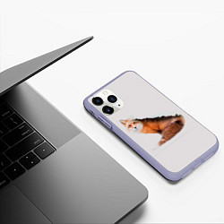 Чехол iPhone 11 Pro матовый Лисица, цвет: 3D-светло-сиреневый — фото 2