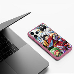 Чехол iPhone 11 Pro матовый ONE PIECE ВАН ПИС, цвет: 3D-малиновый — фото 2