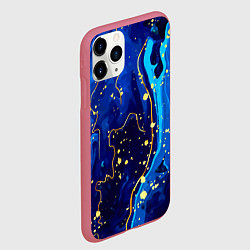 Чехол iPhone 11 Pro матовый СИНИЙ ГРАНИТ, цвет: 3D-малиновый — фото 2