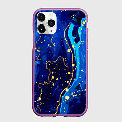 Чехол iPhone 11 Pro матовый СИНИЙ ГРАНИТ, цвет: 3D-фиолетовый