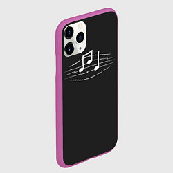 Чехол iPhone 11 Pro матовый Музыкальные ноты, цвет: 3D-фиолетовый — фото 2