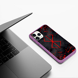 Чехол iPhone 11 Pro матовый BERSERK БЕРСЕРК КЛЕЙМО, цвет: 3D-фиолетовый — фото 2