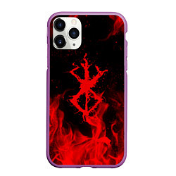 Чехол iPhone 11 Pro матовый BERSERK БЕРСЕРК КЛЕЙМО, цвет: 3D-фиолетовый