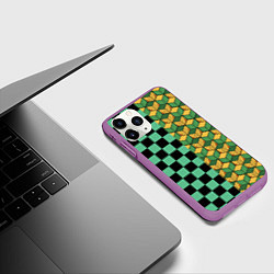 Чехол iPhone 11 Pro матовый ГИЮ ТОМИОКА TANJIRO KAMADO, цвет: 3D-фиолетовый — фото 2