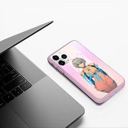 Чехол iPhone 11 Pro матовый Rei Ayanami, цвет: 3D-розовый — фото 2