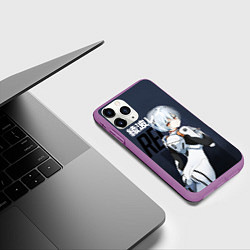Чехол iPhone 11 Pro матовый Rei Eva-00, цвет: 3D-фиолетовый — фото 2