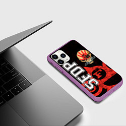 Чехол iPhone 11 Pro матовый Five Finger Death Punch 1, цвет: 3D-фиолетовый — фото 2