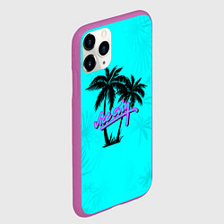 Чехол iPhone 11 Pro матовый GTA Vice City гавайка, цвет: 3D-фиолетовый — фото 2