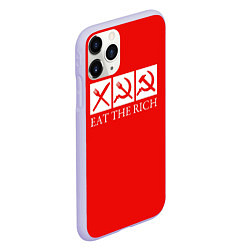 Чехол iPhone 11 Pro матовый Eat The Rich, цвет: 3D-светло-сиреневый — фото 2