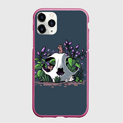 Чехол iPhone 11 Pro матовый Мыши в черепе, цвет: 3D-малиновый