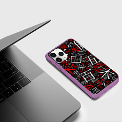 Чехол iPhone 11 Pro матовый КИТАЙСКИЕ ИЕРОГЛИФЫ, цвет: 3D-фиолетовый — фото 2
