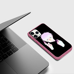 Чехол iPhone 11 Pro матовый ГОДЖО САТОРУ GOJO SATORU, цвет: 3D-малиновый — фото 2