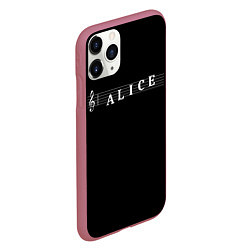 Чехол iPhone 11 Pro матовый Alice, цвет: 3D-малиновый — фото 2