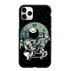 Чехол iPhone 11 Pro матовый Скейтер в Космосе, цвет: 3D-черный