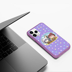 Чехол iPhone 11 Pro матовый Лагерь, цвет: 3D-фиолетовый — фото 2