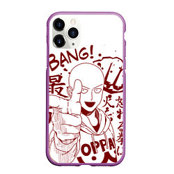 Чехол iPhone 11 Pro матовый One-Punch Man, цвет: 3D-фиолетовый