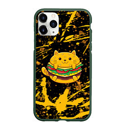 Чехол iPhone 11 Pro матовый Котобургер, цвет: 3D-темно-зеленый
