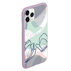 Чехол iPhone 11 Pro матовый Цветы, цвет: 3D-сиреневый — фото 2