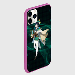 Чехол iPhone 11 Pro матовый Genshin Impact - Venti, цвет: 3D-фиолетовый — фото 2