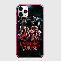 Чехол iPhone 11 Pro матовый Cannibal Corpse, цвет: 3D-малиновый