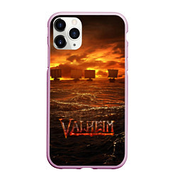 Чехол iPhone 11 Pro матовый Valheim Корабли, цвет: 3D-розовый