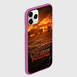 Чехол iPhone 11 Pro матовый Valheim Корабли, цвет: 3D-фиолетовый — фото 2
