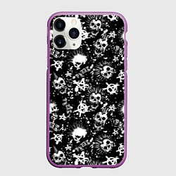 Чехол iPhone 11 Pro матовый Панк, цвет: 3D-фиолетовый
