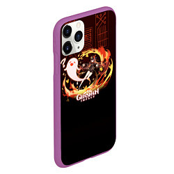 Чехол iPhone 11 Pro матовый Genshin Impact - Hu Tao, цвет: 3D-фиолетовый — фото 2