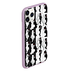 Чехол iPhone 11 Pro матовый MONOKUMA МОНОКУМА ПАТТЕРН, цвет: 3D-сиреневый — фото 2