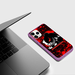 Чехол iPhone 11 Pro матовый MONOKUMA МОНОКУМА BLOOD, цвет: 3D-фиолетовый — фото 2