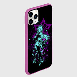Чехол iPhone 11 Pro матовый GENSHIN IMPACT, ГАНЬ Ю, цвет: 3D-фиолетовый — фото 2