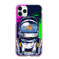 Чехол iPhone 11 Pro матовый Астронавт аквариум в краске