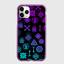 Чехол iPhone 11 Pro матовый СЛАВЯНСКИЕ РУНЫ ПАТТЕРН Z, цвет: 3D-фиолетовый