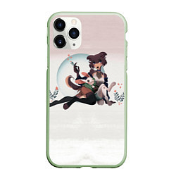 Чехол iPhone 11 Pro матовый Джуно и Хару, цвет: 3D-салатовый