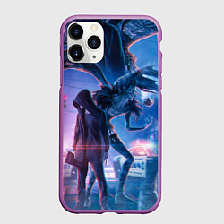Чехол iPhone 11 Pro матовый DEATH NOTE ТЕТРАДЬ СМЕРТИ, цвет: 3D-фиолетовый