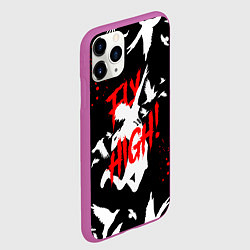 Чехол iPhone 11 Pro матовый HAIKYU ВОЛЕЙБОЛ, цвет: 3D-фиолетовый — фото 2