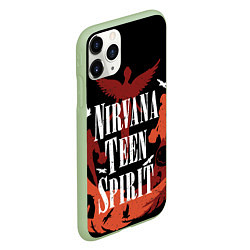 Чехол iPhone 11 Pro матовый NIRVANA TEEN SPIRIT, цвет: 3D-салатовый — фото 2