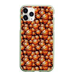 Чехол iPhone 11 Pro матовый Баскетбольные Мячи, цвет: 3D-салатовый