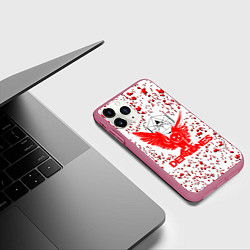 Чехол iPhone 11 Pro матовый Deftones, цвет: 3D-малиновый — фото 2