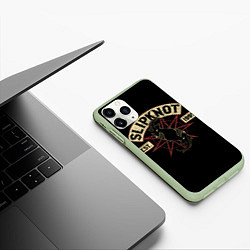 Чехол iPhone 11 Pro матовый Slipknot 1995, цвет: 3D-салатовый — фото 2