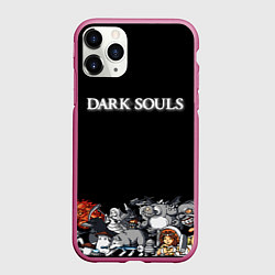 Чехол iPhone 11 Pro матовый 8bit Dark Souls, цвет: 3D-малиновый