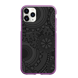 Чехол iPhone 11 Pro матовый GEARS STEAMPUNK, цвет: 3D-фиолетовый