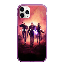 Чехол iPhone 11 Pro матовый Outriders, цвет: 3D-фиолетовый