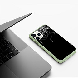 Чехол iPhone 11 Pro матовый Белая Мандала, цвет: 3D-салатовый — фото 2