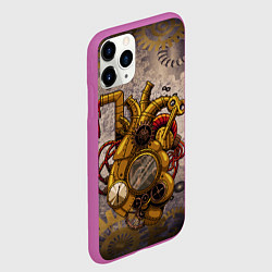 Чехол iPhone 11 Pro матовый Механическое сердце, цвет: 3D-фиолетовый — фото 2